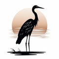 Simplified Heron Silhouette: Bold And Recognizable Design