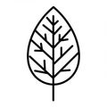 Simplified leaf illustration with a bold black outline. The leaf has a pointed tip and a Royalty Free Stock Photo