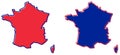 Simplified map of France outline. Fill and stroke are national c