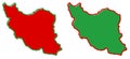 Simplified map of Iran Persia outline. Fill and stroke are nat
