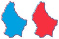 Simplified map of Luxembourg outline. Fill and stroke are nation