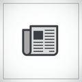 Simplified newspaper icon featuring a classic folded design with a visible front page. Royalty Free Stock Photo