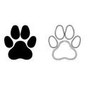 Simplified paw prints in black and white Royalty Free Stock Photo
