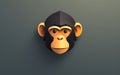A Simplified Yet Powerful Chimpanzee Icon. Generative AI
