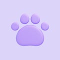 Simplified purple paw print with a soft gradient on a clean background