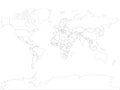 Simplified smooth border World map Royalty Free Stock Photo