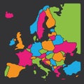 Simplified smooth blank map of Europe Royalty Free Stock Photo