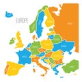 Simplified smooth map of Europe Royalty Free Stock Photo