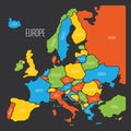 Simplified smooth map of Europe Royalty Free Stock Photo