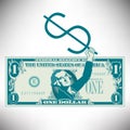 Simplified and stylized dollar bill