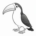 Simplified Toucan Bird Drawing On White Background