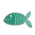 Simplified turquoise fish