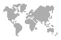 Simplified world map drawn with round dots. Vector illustration