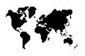 Simplified world map drawn with sharp straight lines