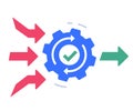 Simplify business logic workflow process icon vector, efficiency operation management debug, iso standard implement, project Royalty Free Stock Photo