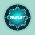 Simplify magical glassy sunburst blue button sky blue background Royalty Free Stock Photo