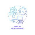 Simplify programming blue gradient concept icon