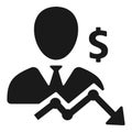 Simplistic business loss vector icon