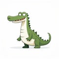 Simplistic Cartoon Crocodile: Meticulously Detailed Minimalist Illustrator