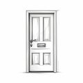 Simplistic Cartoon Exterior Door Sketch Doodle Royalty Free Stock Photo