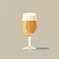 Simplistic Cartoon Glass Of Beer In Soft Muted Colors