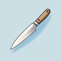 Simplistic Cartoon Kitchen Knife Illustration - Minimalist 2d Game Art