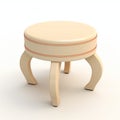 Simplistic Cartoon Round Stool In Light Orange And Beige