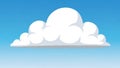 Simplistic cartoon style illustration of a cloud against a clear blue Royalty Free Stock Photo