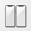 Simplistic Elegance: Two Iphones With Realistic Lighting And Clear Edge Definition Royalty Free Stock Photo