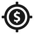 Simplistic financial profit target icon