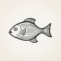 Simplistic Fish Illustration In Bold Line Art Style Royalty Free Stock Photo