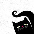 Funny Back Cat Flat Graphic Portrait Art