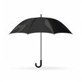 Simplistic And Graceful Black Umbrella On White Background