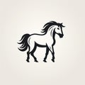 Simplistic Horse Logo On Light Background