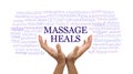 Simplistic Massage Heals word tag cloud