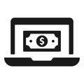 Simplistic online money transfer icon Royalty Free Stock Photo