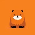 Simplistic Orange Bear: A Cute And Minimalistic Cartoonish Design