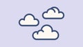 Simplistic Stylized Clouds on a Pastel Purple Background Royalty Free Stock Photo