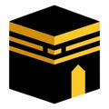 A simplistic, stylized representation of the Kaaba