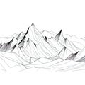 Simplistic Top-View Mountain Range Landscape for Posters and Wallpapers.