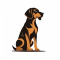 Simplistic Vector Art: Dog Logo With Brown And Orange Hair