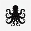 Simplistic Vector Art: A Gothic Chic Octopus In Palewave Style