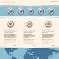 Simplistic website template with 3d metallic buttons