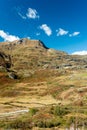 Simplon pass, alpine landscape of a mountain pass with church an Royalty Free Stock Photo