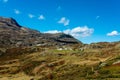 Simplon pass, alpine landscape of a mountain pass with church an Royalty Free Stock Photo