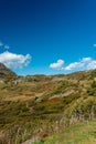 Simplon pass, alpine landscape of a mountain pass with church an Royalty Free Stock Photo