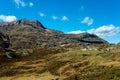 Simplon pass, alpine landscape of a mountain pass with church an Royalty Free Stock Photo