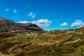 Simplon pass, alpine landscape of a mountain pass with church an Royalty Free Stock Photo