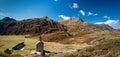 Simplon pass, alpine landscape of a mountain pass with church an Royalty Free Stock Photo