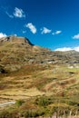 Simplon pass, alpine landscape of a mountain pass with church an Royalty Free Stock Photo